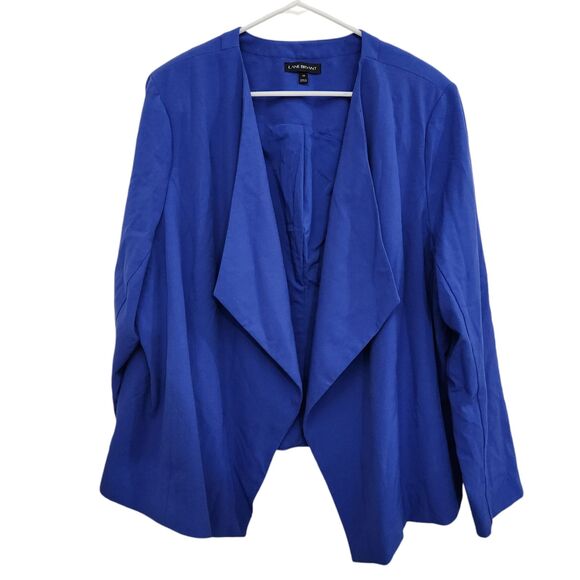 Lane Bryant Royal Blue Open Drape Front Blazer Jacket Casual Work Size 26 - Picture 1 of 11